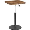 MAHANCRIS Tavolino da Bar Regolabile in Altezza (68-92 cm) e Girevole a 360°, Tavolo da Cucina, Tavolo da Pranzo, per Cucina, Soggiorno, Sala Riunioni, Bar, Marrone Vintage e Nero ABTHR5501