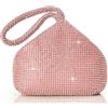 BABEYOND Pochette Donna Argento Strass Clutch Cerimonia Borsetta da Sera Elegante Borsa per Matrimonio Party Sposa(Oro rosa)
