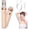 JOPWUE Depilatore facciale da donna, ricaricabile, con luce LED intelligente, dispositivo di depilazione 2 in 1, senza fili, indolore e portatile, per viso, mani, gambe, corpo, ascelle (rosa)