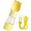 Generic Borraccia per Cani Portatile 250ml con Ciotola da 180ml Antigoccia Senza BPA Alimentare Per Cani/Gatti Viaggio Passeggiata Escursioni Parco(Yellow)