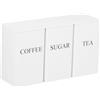 GUIJZSLTRG Set di 3 barattoli per tè, caffè e zucchero, 1000 ml, in metallo, con coperchi ermetici, impilabili, contenitori decorativi salvaspazio per la cucina di casa (bianco)