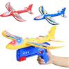 Doloowee Aerei giocattolo per bambini 4, 5 e 6 anni, lanciatore aereo con 3 alianti in schiuma, 2 modalità di volo, giocattolo per esterni e giardino, regalo di compleanno per bambini dai 3 ai 10 anni