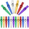 WIYETY Kazoo Kazoo - Set da 18 pezzi, in plastica, Kazoo Instrumento, per amanti della musica, principianti, prezzi, feste, regali (oro, argento, verde, rosso, blu, viola, 12,3 x 1,9 cm)