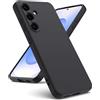 Oududianzi - Cover per Samsung Galaxy S25 FE 5G, Custodia Silicone Liquido, Interno in Microfibra Morbida, Protezione Antiurto Resistente - Nero