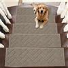 BEQHAUSE 15 tappetini antiscivolo per scale, 22 x 70 cm, per anziani, bambini, cani, lavabili in lavatrice, beige