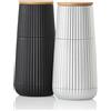 AdHoc MP157 - Set macinapepe e sale Scape in rilievo, colore: nero scuro e argento, con meccanismo CeraCut® in ceramica