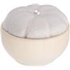 QUARKZMAN Puntaspilli Base Legno per Cuscino Ago, Carino Porta Spilli Ciotola Verticale Legno per Cucito, Quilting, Ricamo, Artigianato Fai da Te, Crema