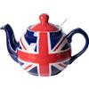London Pottery Teiera con infusore, ceramica, dipinta a mano Union Jack Limited Edition, 2 tazze (600 ml)