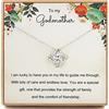 MADAOGO Collana con nodo d'amore, regalo per madrina da figlioccia o figlioccio, regalo per la festa della mamma per madrina, collana per madrina, Argento sterling, Zirconia cubica