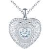 MICYUMI Collana da Donna con Medaglione Fotografico a Forma di Cuore, in Argento Sterling 925, con Ciondolo a Cuore e Zircone Cubico, 2.69 cm x 2.79 cm, Argento