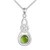 Vadmans Collana Nodo Celtico Argento 925 Collanine Peridoto Gioielli Celtico Nodo Regalo per Donne Uomini