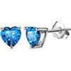 Bellitia Jewelry Orecchini a Bottone in Argento Sterling 925 per Donna Ragazze, Orecchini a Lobo con Pietra a Forma di Cuore Orecchini Carini Anallergici Turchese