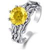 KINGWHYTE Anello a forma di albero della vita, in argento sterling 925, con cristalli aperti, per donne, fidanzate e donne, Argento sterling, Cristallo