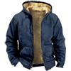 Generico Felpa Pile Uomo con Cappuccio Invernale Giacca Felpe Caldo a Manica Lunga Fleece Foderato con Cerniera Integrale Oversize Cappotto Tinta Unita Peluche Jackets per Trekking