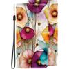 BLOTECH Portafoglio Flip per Motorola Moto G05 Custodia Flip Case Libro in Pelle, Flip Cover, TPU Silicone, Funzione Supporto Magnetica,Motivi floreali colorati per Motorola Moto G05