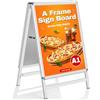 WIIGO Cornice Pubblicitario A1 in Alluminio Antiribaltamento - Supporto per Poster Doppia Faccia da Esterno, Cornice A-Board Poster Stand per Ristorante/Negozi, Espositore da Terra, Argento