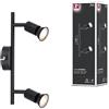 Paulmann 66756 Faretto Carolina a 2 luci 2 plafoniere da max. 10 Watt nero opaco spot metallo GU10