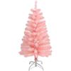 CCINEE 3Ft Artificial Christmas Tree, Pink Tabletop Hinged Christmas Tree with Metal Stand 130 Branch Tips Mini Tree for Xmas Party Supplies Home Indoor Decoration