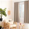ED ENJOY HOME Tenda termica oscurante beige naturale, 135 x 180 cm, occhielli in metallo, anti-calore, anti-freddo, per camera da letto e soggiorno