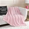 Juicy Couture Coperta in peluche tinta unita, 127 x 178 cm, colore: rosa marshmallow - morbida, accogliente e progettata per un glamour senza sforzo