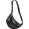 SH Leder Fania G697 - Borsa da donna in vera pelle a tracolla, unisex, per festival, viaggi, taglia media, 37 x 21 cm, Antracite metallizzato, Grande