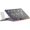Mars Gaming MNBC13, Base di Raffreddamento e Stand per Notebook fino 17, Illuminazione ARGB 10 Modalità, 13x Ventole LED Bianco, Regolabile in 8 Posizioni, Display LCD, Supporto Smartphone, Nero