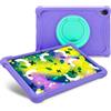 SPC Gravity 10,1" Kids Case - Custodia per bambini in silicone per SPC Gravity 10,1" con anello rotante per supporto, angoli rinforzati, extra resistente e molto facile da pulire - Viola e turchese