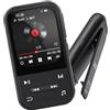 ZAQE Lettore MP3 da 128 GB - Lettore MP3 con clip e Bluetooth 5.3, lettore musicale portatile con radio FM, registratore vocale, contapassi, design mini ideale per lo sport, auricolari inclusi
