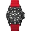 Timex Orologio da uomo Main Street 42 mm, Cinturino in silicone rosso, quadrante nero, cassa nera TW5M61000