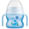 MAM Starter Cup Tazza bambini 150 ml, Biberon acqua e latte per neonati 4+ mesi con morbido beccuccio anti-goccia, Azzurro