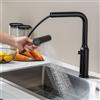 LakeBayMZC Rubinetto Lavello Cucina con Doccetta Estraibile, Rubinetto Cucina Nero a 6 Modalità, Miscelatore Cucina Girevole a 360°, Acqua Calda e Fredda