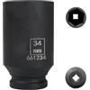 Flewdart bussola lunga esagonale 1/2 34mm, chiave a bussola 34 mm 1/2, Lunghezza 78 mm, acciaio al cromo molibdeno, CR-MO (34mm)