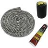 Protalwell Guarnizione per stufa a legna, kit guarnizione per porta stufa a legna da 12 mm, guarnizione in fibra di vetro resistente alle alte temperature, corda di ricambio per stufa o camino, lunghezza 1,8 m