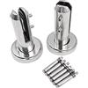 ZONADAH Set di 2 montanti in vetro di alta qualità in acciaio inox 304, 8-12 mm, montaggio a pavimento, recinzione piscina, giardino, morsetto per recinzione, coni rotondi, balaustra, supporti