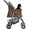 AQPET Passeggino Pieghevole per Cani di Taglia Medio Piccola, Carrello per Animali Domestici Comodo e Pratico, Carrozzina con Doppie Ruote girevoli, 75x45x100 cm, Colore Marrone coffee