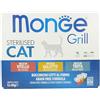 Generico Monge Grill STERILIZZATO MULTIPACK CON POLLO, TROTA, VITELLO, cibo umido per gatti- 4 confezioni da 12 bustine 85 grammi (48 bustine)