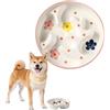 PTOBER Ciotola anti ingozzamento cani in ceramica - Per taglia media e grande, controllo porzioni - Labirinto carino per alimentazione lenta - Fino a 310 g - Serie Doodle Fiore
