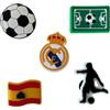 Sorpresa Dental Charms per zoccoli da calcio (Real Madrid) / Jibbitz Crocs/Ornamenti di scarpe in PVC (5 unità) Motivo: Real Madrid Football Club, Pequeño, PVC, Nessuna pietra preziosa