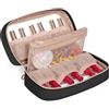 YARWO Organizer Porta Smalti per 12 Bottiglie, Valigetta per Finestra Visibile, Organizer Smalti per Unghie per Manicure e Nail Art, Nero (Solo Borsa, Brevettata)