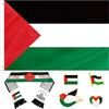 Hpbaggy Bandiera Palestina 150 x 90 cm,Palestina Sciarpa 135 x 14 cm,Palestinese Badge,Bandiera Palestinese con Occhielli,Rresistente alle Intemperie per Esterni,Scarf per Uomini e Donne
