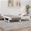 Homgoday Divano letto estraibile, convertibile in letto singolo, Divan matrimoniale in legno, struttura in legno massello di pino bianco 2 x (75 x 190) cm
