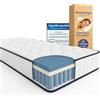 Arensberger Lena, materasso a molle con memory foam, 160 x 200 cm, altezza 21 cm, durezza H3/H4, materasso a molle insacchettate, materasso arrotolabile, ergonomico