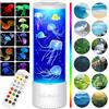 Radikor lampada medusa con 12 rumore bianco, jellyfish lamp con 10 colori e telecomando, Lampada acquario medusa led per bambini e adulti, il relax, decorazione della casa, Bianco