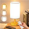 Caromolly Lampada diurna 10000 Lux Daylight lampada con telecomando, 3 temperature di colore e 4 livelli di luminosità e timer, lampada diurna per la casa, decorazione (base in legno, paralume in