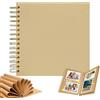 Klerbesh Album a Spirale in Carta Kraft, 20.5x20.5cm Album Fotografici Scrapbook con Rilegatura ad Anelli per Souvenir Viaggio, Feste Laurea, Feste Inaugurazione (Cachi)