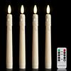 yunsheng 4 candele a LED senza fiamma con telecomando e timer | Candele tremolanti a batteria, dimmerabili, luce bianca calda, candele per finestra con effetto cera a goccia, luce 3D