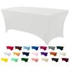 Utopia Kitchen Tovaglia Estensibile [8 Piedi, 244 cm] Copritavolo in Poliestere e Spandex - Lavabile in Lavatrice e Resistente alle Pieghe per Eventi e Feste (Confezione da 1, Bianco)