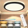 RDGOOD Plafoniera LED dimmerabile con telecomando, plafoniera LED 18W 1800lm 3000-6500K, pannello piatto per soggiorno, cameretta, camera da letto, cucina, cantina, corridoio, balcone Ø220*H25mm