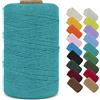 LEREATI Macrame Corda 1mm x 390m Filo Macrame Cordoncino Cotone, Corda Colorata Macramè Filo, Cordino per Borse Uncinetto, Decorazioni, Arazzo Da Parete, Perline, Braccialetti (Blu Pavone)