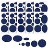 WILLBOND 80 Pezzi Patch Piumino Patch di Riparazione in Nylon Patch di Riparazione Autoadesiva Patch di Sacco a Pelo per Abbigliamento Tenda, 8 Dimensioni a Forma Rotonda e Ovale (Blu Scuro)
